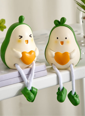 创意可爱牛油果长腿吊脚娃娃摆件情侣生日礼物置物架洞洞板装饰品