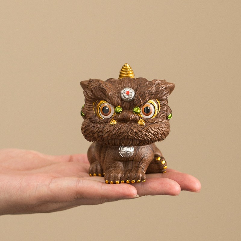 新中式树脂舞狮摆件礼盒装