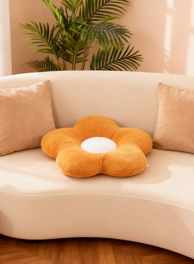 可爱花朵毛绒抱枕保暖舒适摆件