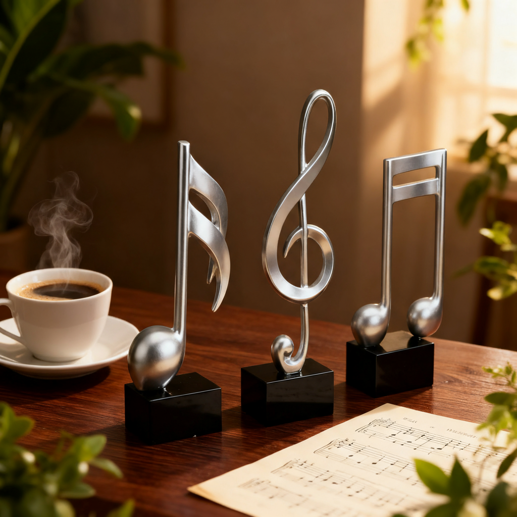 北欧风音乐符号树脂桌面摆件