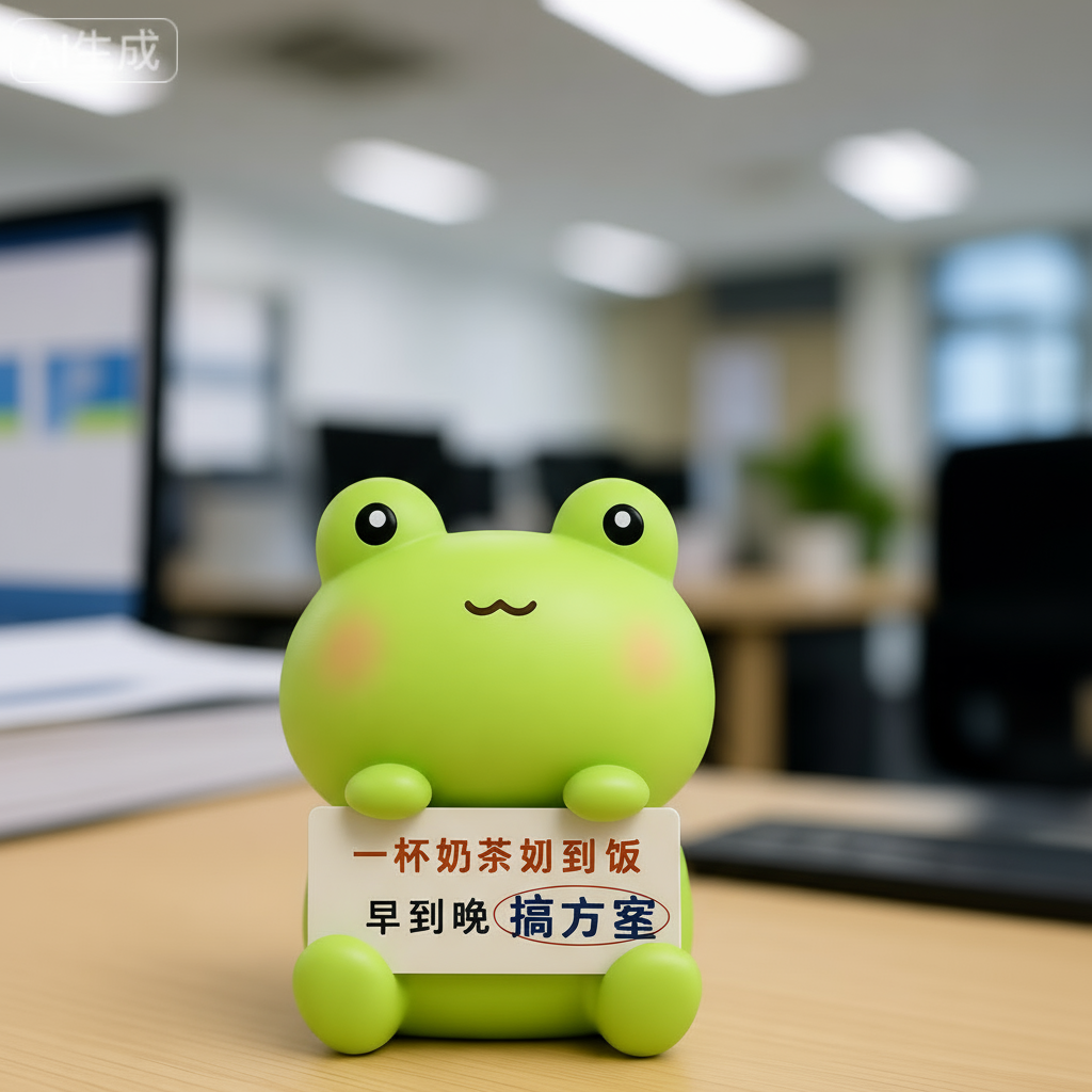 软萌治愈系青蛙桌面摆件