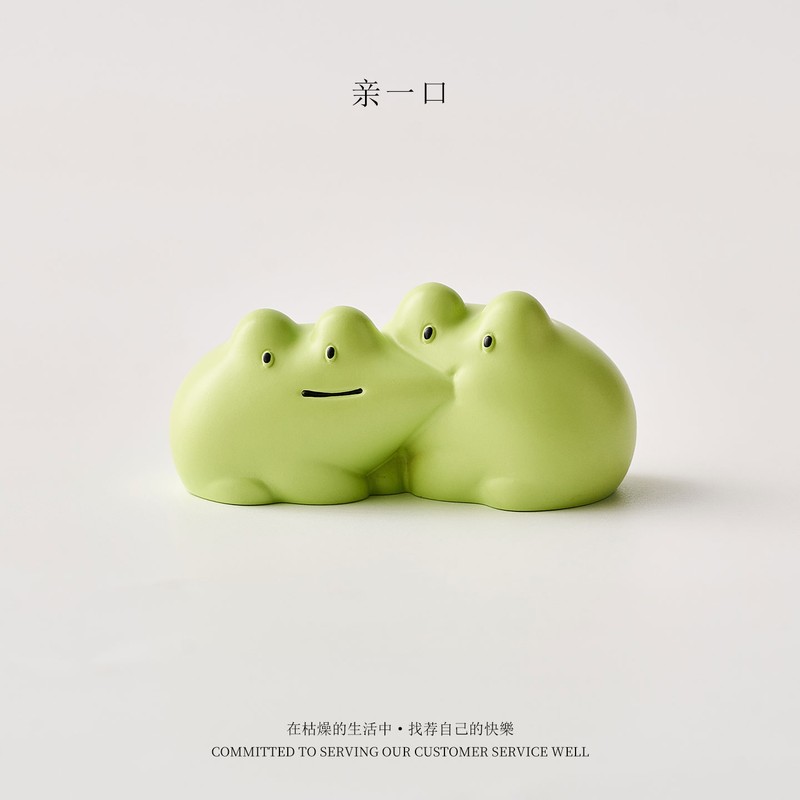 软萌治愈青蛙树脂桌面摆件解压
