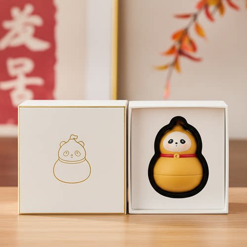 新中式熊猫暖手宝充电数显按摩