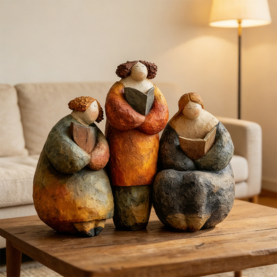 侘寂中古风抽象创意艺术人物摆件