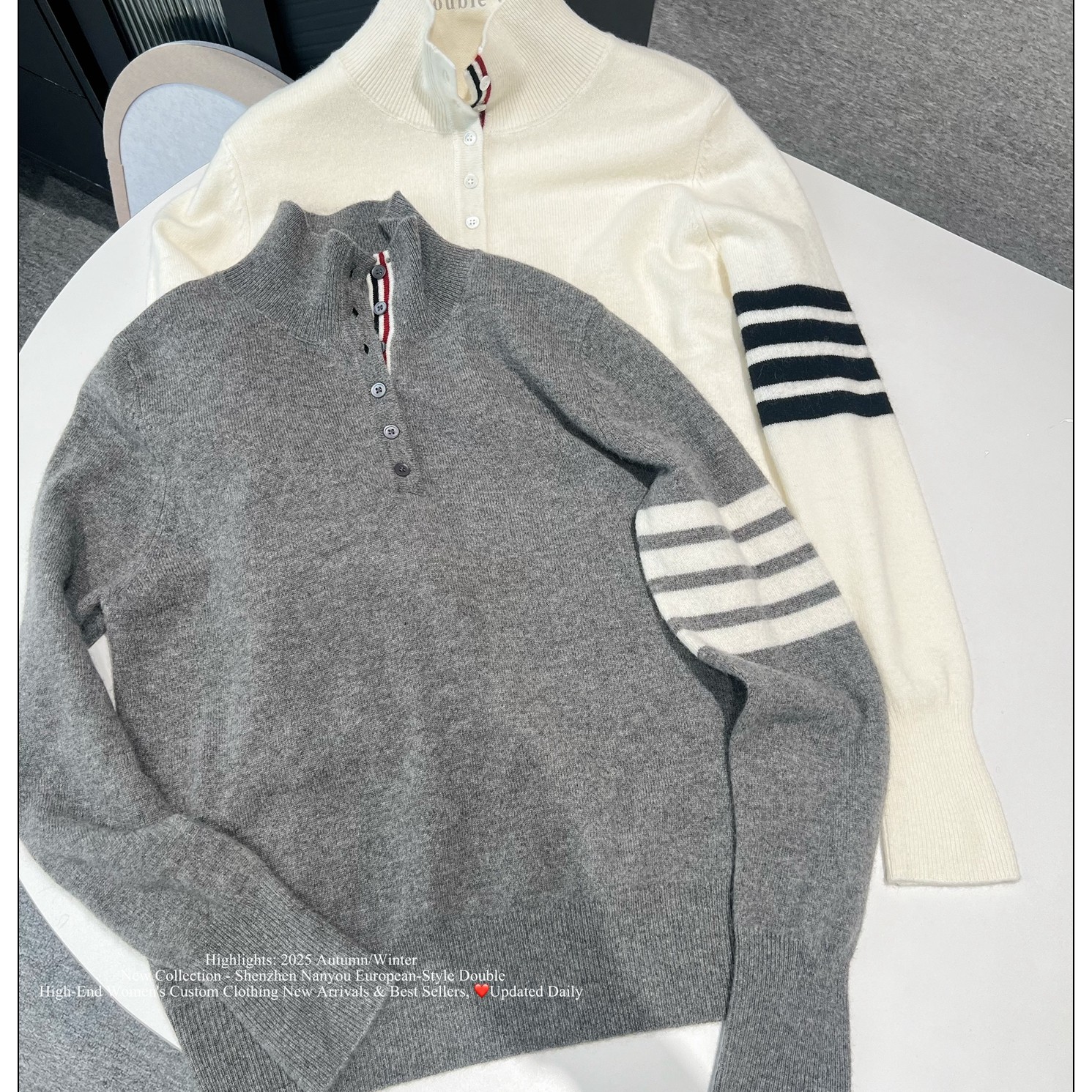 2025冬季新四条杠高领羊绒衫毛衣