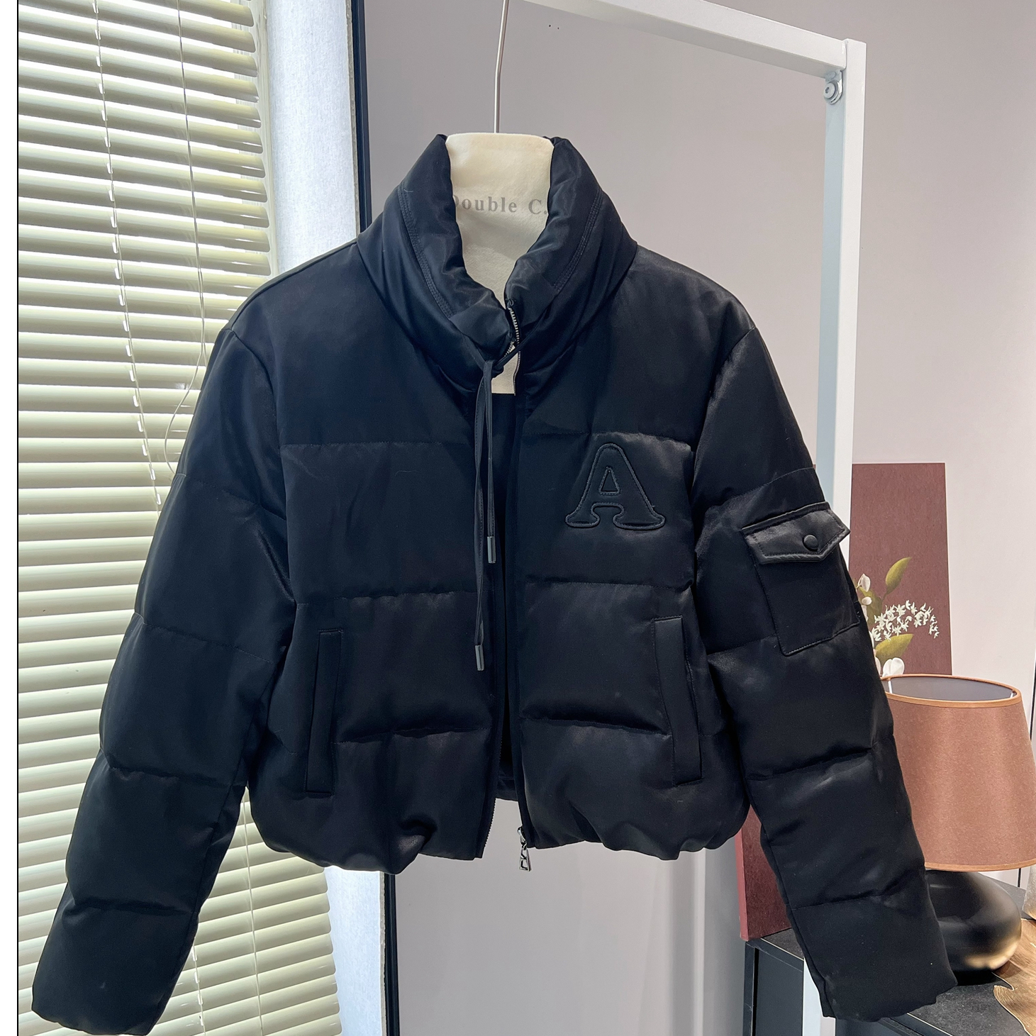 2025冬季新黑色立领A字母鹅绒服