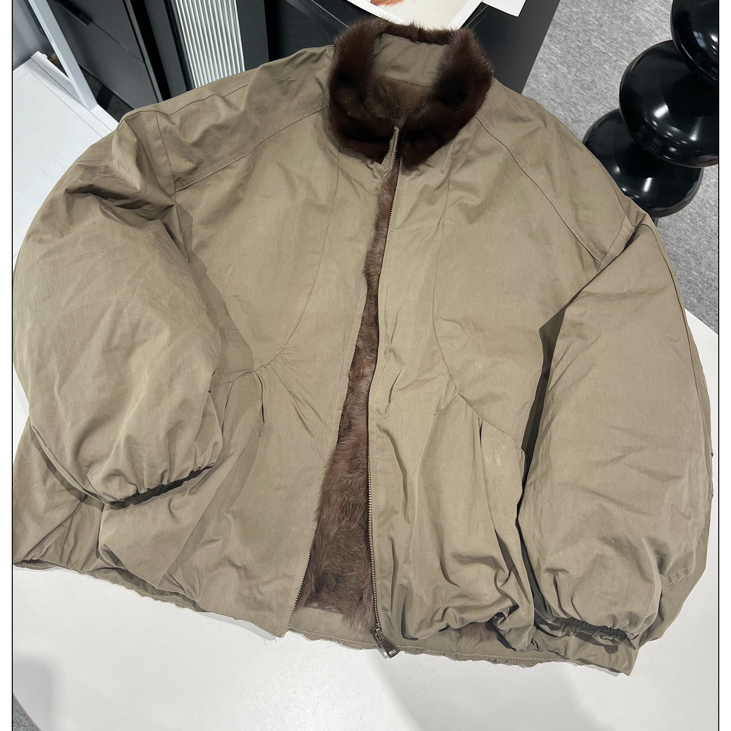 2025冬季新品水貂毛领鹅绒服外套