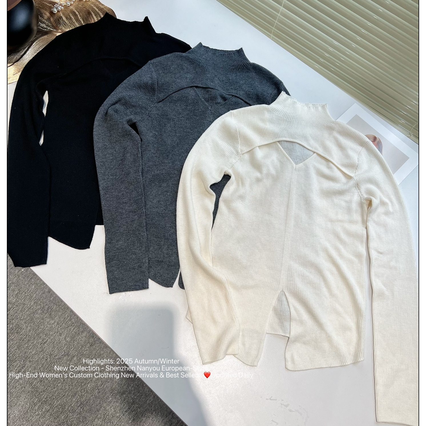 2025秋冬新品针织假两件打底毛衣