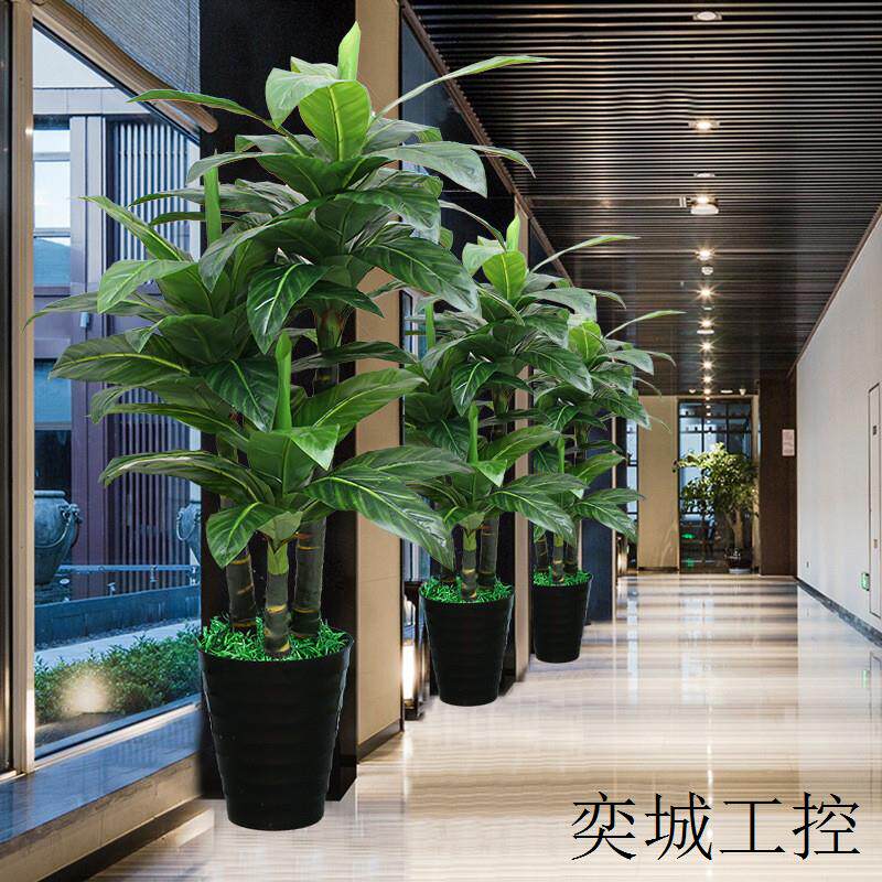 仿真植物盆栽摆件客厅假花绿植滴水观音假树仿真树装饰发财树