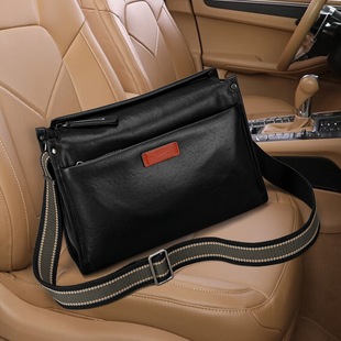 单肩包男款真皮头层牛皮纯色商务休闲日常上班包生意包男土斜挎包