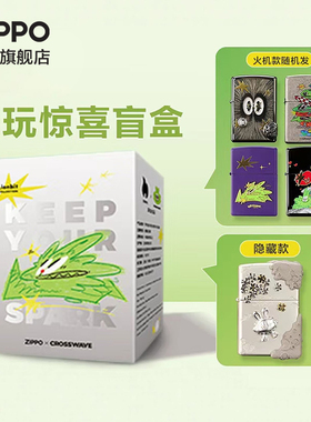 ZIPPO官方旗舰店CROSSWAVE联名炸毛的小星火打火机盲盒生日礼物