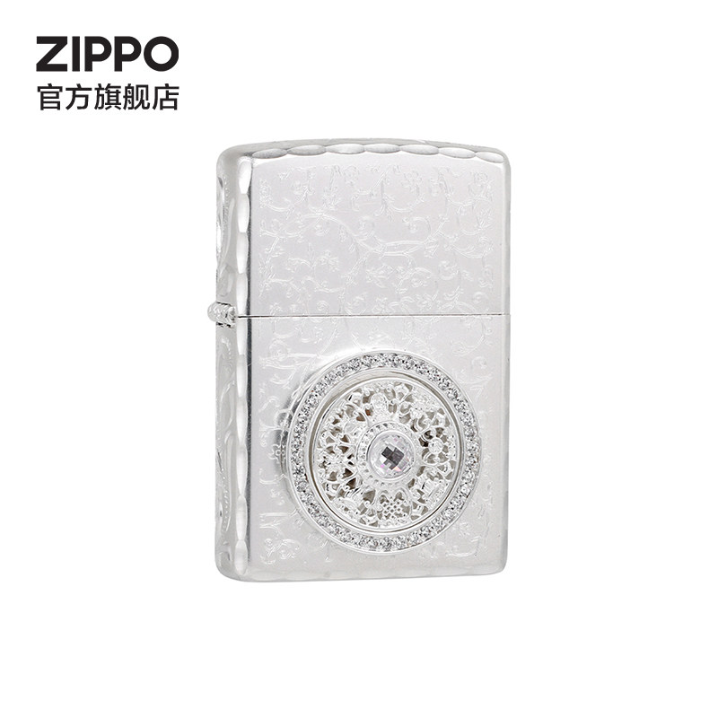 ZIPPO官方旗舰店正品心动罗盘防风煤油镀银打火机送男生生日礼物