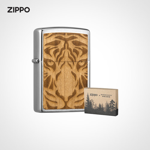 之宝木质徽章-虎面煤油打火机