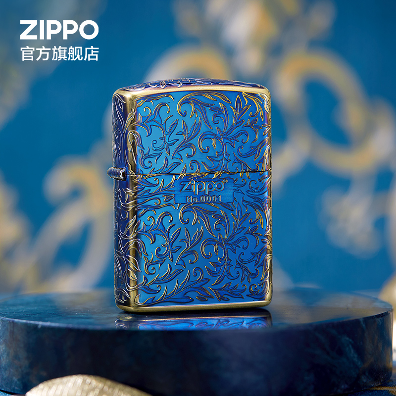 Zippo防风煤油打火机之宝正版唐草Zippo官方旗舰店送男友生日礼物