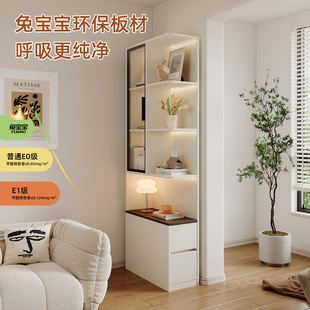 客厅转角书架柜带玻璃门一体靠墙落地置物架卧室定制柜子窄款立柜
