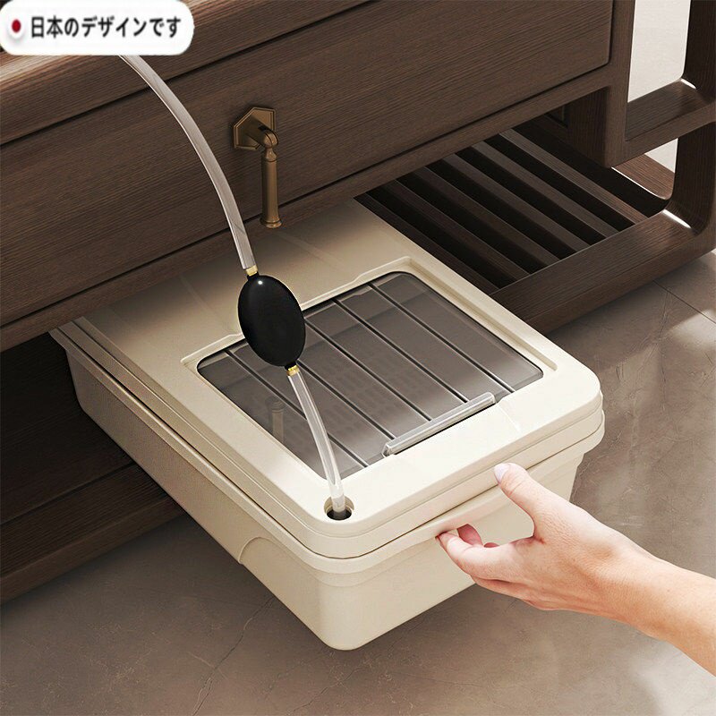 日本扁矮款茶桶茶渣桶茶水桶废水桶接水桶茶具小号排水桶茶台垃圾