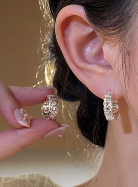 999银【钱多多耳环】简约百搭古钱币型小众设计感耳扣