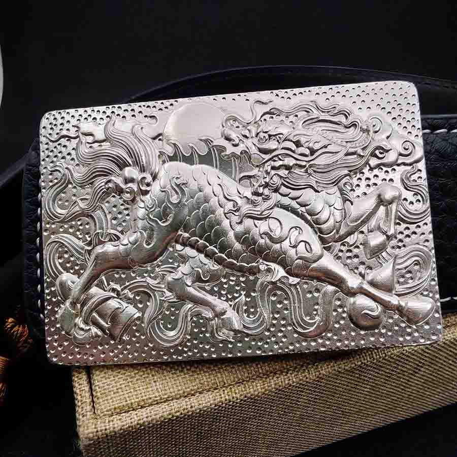 999纯银麒麟富瑞皮带扣