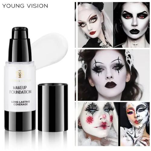 30ML Pressed Pure White Liquid Foundation Mixable Cos Stage
