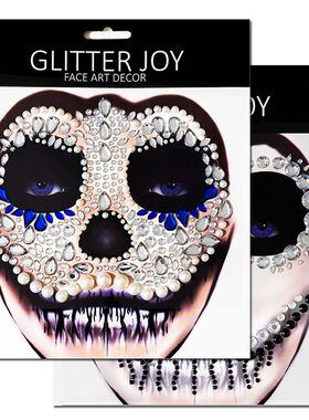 Halloween Face Stickers 3D Acrylic Diamond Glitter Fake Tatt
