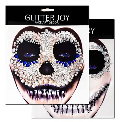 Halloween Face Stickers 3D Acrylic Diamond Glitter Fake Tatt