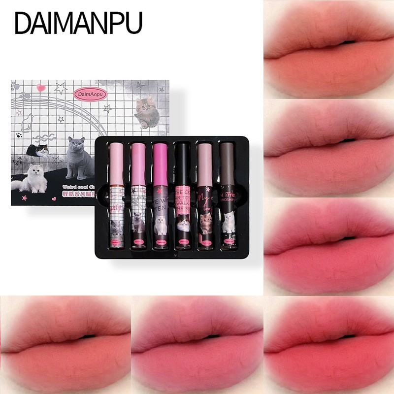 Cat Lip Gloss Set Velvet Matte Texture Long-lasting Easy-to-