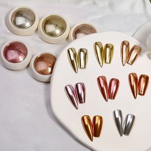 6Pcs Chrome Nail Powder Metallic Mirror Glitter Effect Holog