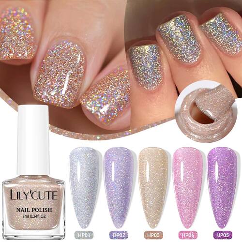 7ml Nail Polish Holographic Reflective Colorful Shining Effe