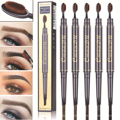 Toothbrush Double Head Eyebrow Pencil Pigment Waterproof Eye
