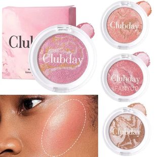 Pattern Marble Face Baked Highli Pearly Brighten Blush