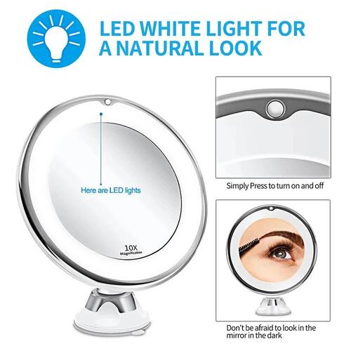 10x Magnifying Vanity Mirror with Lights Touch Screen LED Li