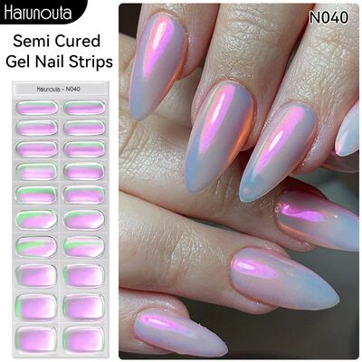 Auroras Semi-Cured Gel Nail Wraps Stickers Strips Sparking
