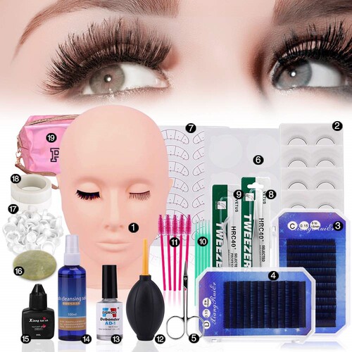 22 in 1 False Eyelash Extension Training Kit Practice Model