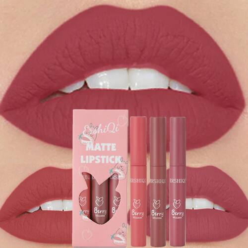 3Colors/set Matte Lipgloss Cheap Liquid Lipstick Kit Makeup
