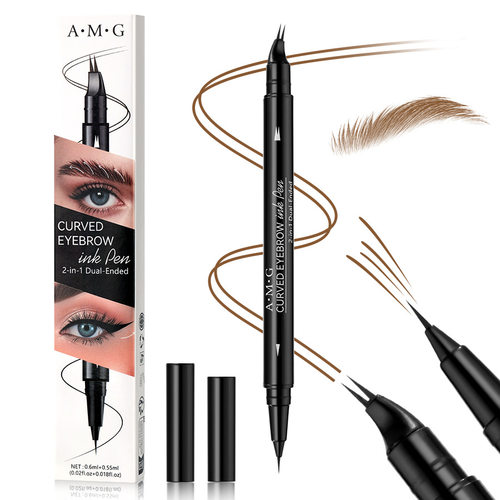 Double Eyeliner Two Fork Eyebrow Pencil Waterproof Sweat-pro