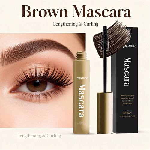Brown Mascara Natural Curls Long-Lasting Makeup Waterproof S