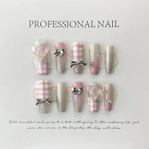 10pcs Handmade Anime Fake Press On Nails Professional Full C