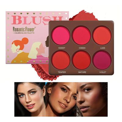 6 Colors Waterproof Matte Blush Palette Medium Buildable Cov