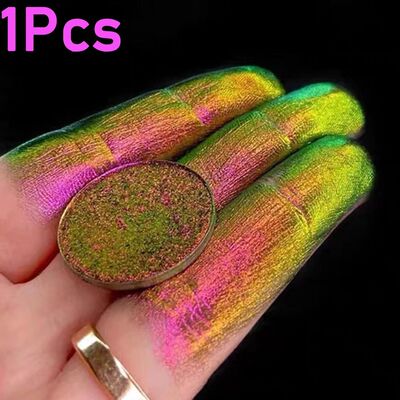 1Jar Pearl Chameleon Neon Nail Art Powder 6 Colors Eyeshadow