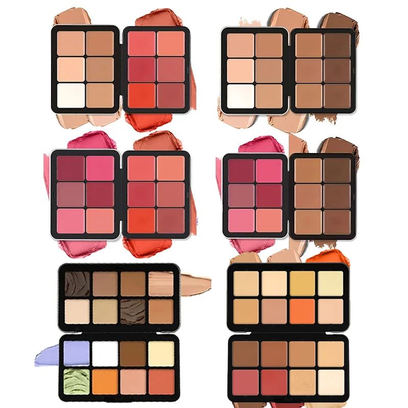 12-Color Iron Box Blusher Plate Multi-Color Cream Blush Plat