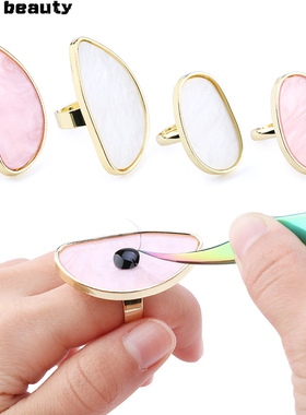 1Pc Eyelash Extension Ring Natural Shell Gold-plated Ring Gl