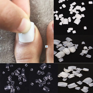 Sales 100Pcs Artificial Acrylic Toe Fake Nails Tips Natural/
