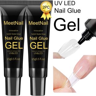 Gel Nail Glue, Solid Nails Glue Gel 2PCS 20g Lamp Curing Nee