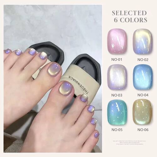 1-6PCS 12ML Human Fantasy Cat Eye Gel Nail Polish Ice Clear
