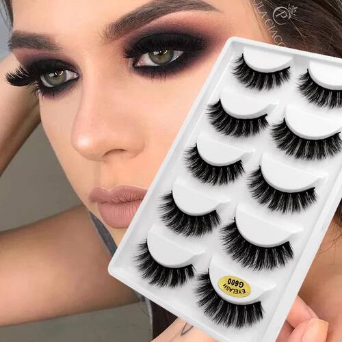 3/5 Pairs 3D Faux Mink Hair Soft Eyelashes Natural Thick Lon