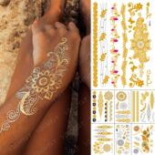 Temporary Mandala Tattoo Waterproof Sticker Flowers Henna