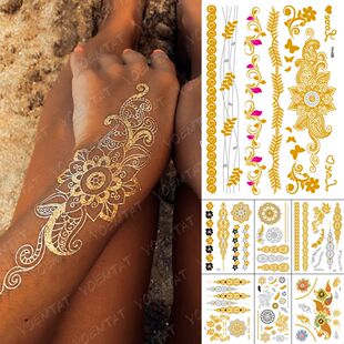 Waterproof Temporary Tattoo Sticker Flowers Mandala Henna Go