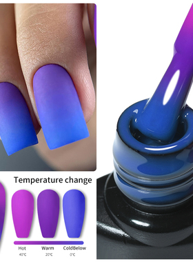 Color Changing Thermal Gel Nail Polish Winter Purple Red Col