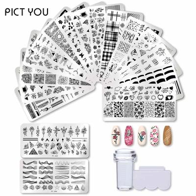 12*6cm Nail Art Templates Stamping Plate Design Flower Anima