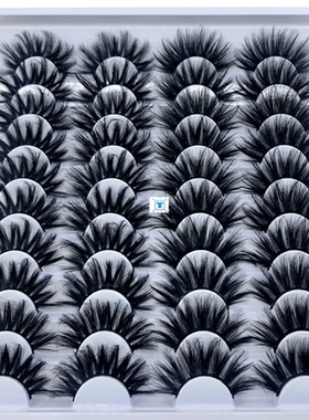 20 Pairs 18-25 mm 3d Mink Lashes Bulk Faux Thick Long Wispy